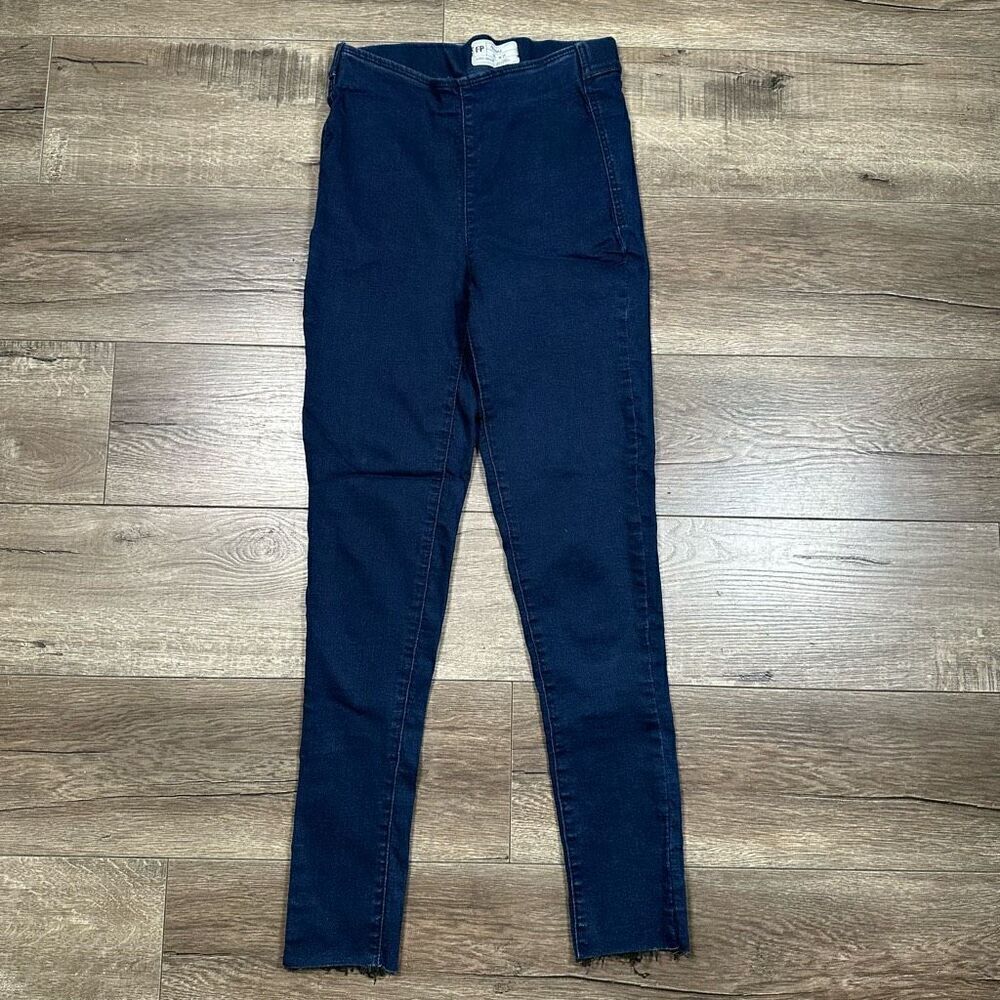 Free People Women’s Size 25 High Rise Skinny Jeggings Deep Indigo Blue Stretch